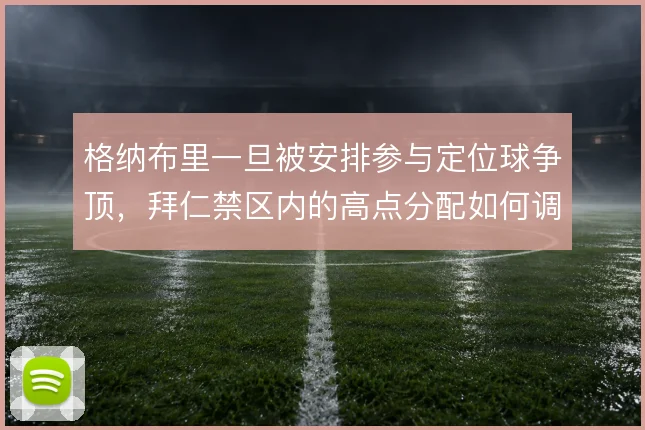 格纳布里一旦被安排参与定位球争顶,拜仁禁区内的高点分配如何调整