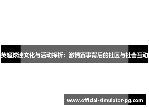 英超球迷文化与活动探析：激情赛事背后的社区与社会互动